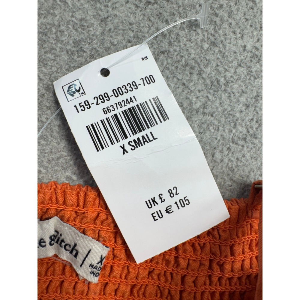 Abercrombie & Fitch Sydney Maxi Dress Womens XS Orange Smocked Bodice Boho Flowy - Picture 6 of 10